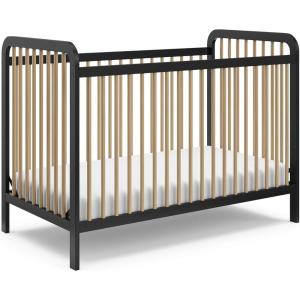 Storkcraft Pasadena 3-in-1 Convertible Crib (White) – GREENGUARD Gold Certified, Converts to Daybed and Toddler Bed, Fits Standard Full-Size Crib Mattress, Adjustable Mattress Height(Black With Driftwood)