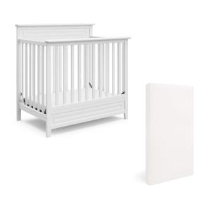 Storkcraft Petal 4-in-1 Convertible Mini Crib (White) – GREENGUARD Gold Certified, Converts to Daybed and Twin-Size Bed, Bonus 2.75-inch Mini Crib Mattress Included, Ideal for Small Spaces(White)