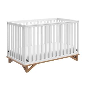 Storkcraft Santa Monica 5-in-1 Convertible Crib (White with Vintage Driftwood) – GREENGUARD Gold Certified, Modern Design, Two-Tone Baby Crib, Converts to Toddler Bed, Daybed and Full-Size Bed(White/Vintage Driftwood)