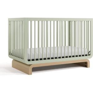 Storkcraft Santorini Deluxe 3-in-1 Convertible Bassinet (Frosted Oat with Driftwood) – GREENGUARD Gold Certified Wood Baby Bassinet, Includes Water-Resistant Mattress, Converts to Toy Box and Bookcase(Sage With Driftwood)