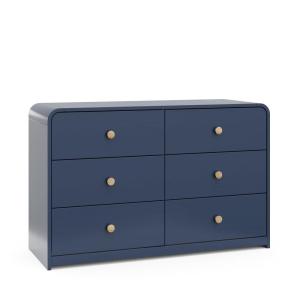 Storkcraft Santos 6 Drawer Bedroom Dresser (Olive & Natural) – GREENGUARD Gold Certified Dresser for Kids Bedroom with Interlocking Drawer System(Midnight Blue With Natural)