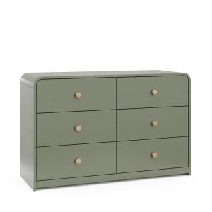 Storkcraft Santos 6 Drawer Bedroom Dresser (Olive & Natural) – GREENGUARD Gold Certified Dresser for Kids Bedroom with Interlocking Drawer System(Olive With Natural)