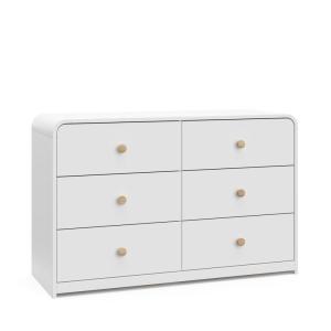 Storkcraft Santos 6 Drawer Bedroom Dresser (Olive & Natural) – GREENGUARD Gold Certified Dresser for Kids Bedroom with Interlocking Drawer System(White With Natural)