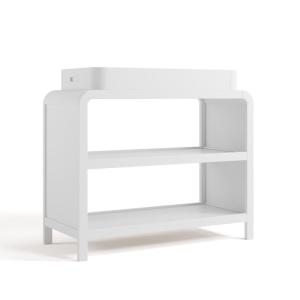 Storkcraft Santos Changing Table (Olive) – GREENGUARD Gold Certified Baby Changing Table, Solid Wood Changing Table for Baby, Removable Changing Topper Fits Standard-Size Changing Pad(White)