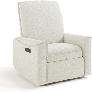 Storkcraft Santos Deluxe Power Recliner Swivel Glider (Ivory Boucle) – Premium Electronic Power Recliner for Nursery, Includes Dual-USB Charging Port with USB-A & USB-C, Glider Rocking Chair(Ivory Boucle)