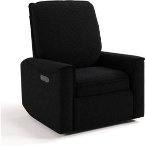 Storkcraft Santos Deluxe Power Recliner Swivel Glider (Ivory Boucle) – Premium Electronic Power Recliner for Nursery, Includes Dual-USB Charging Port with USB-A & USB-C, Glider Rocking Chair(Black Boucle)