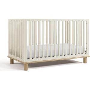Storkcraft Sicily 3-in-1 Convertible Crib with Toddler Rail Included (Driftwood) – GREENGUARD Gold Certified, 100% Solid Wood, Converts to Toddler Bed, Fits Standard Crib Mattress(Frosted Oat With Driftwood)