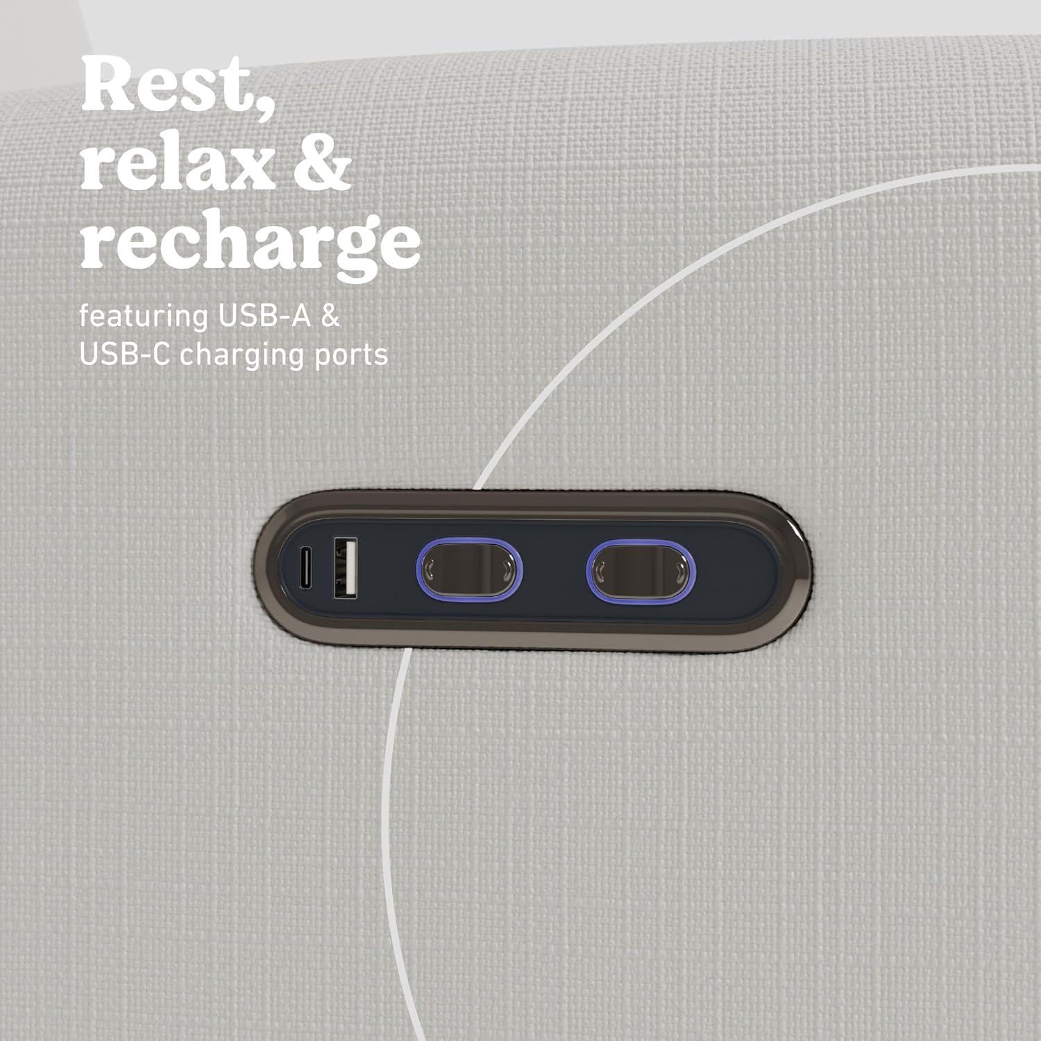 imageGraco Bellwood Power Recliner Swivel Glider Dune Basketweave Electronic Power Recliner for Nursery Includes DualUSB Charging Port for USBA ampamp USBC Glider Rocking Chair with Full ReclineIvory