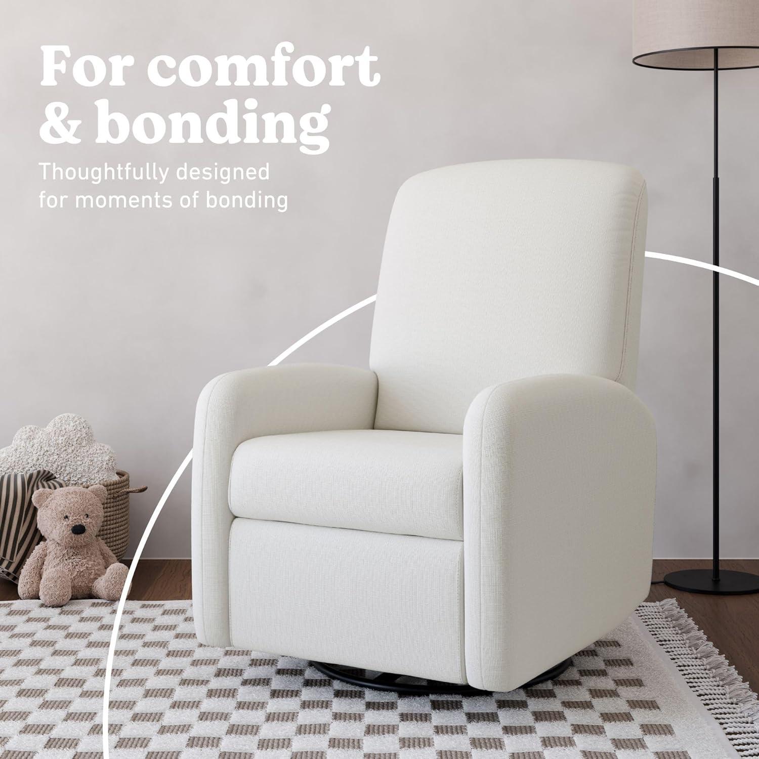 imageGraco Bellwood Power Recliner Swivel Glider Dune Basketweave Electronic Power Recliner for Nursery Includes DualUSB Charging Port for USBA ampamp USBC Glider Rocking Chair with Full ReclineIvory