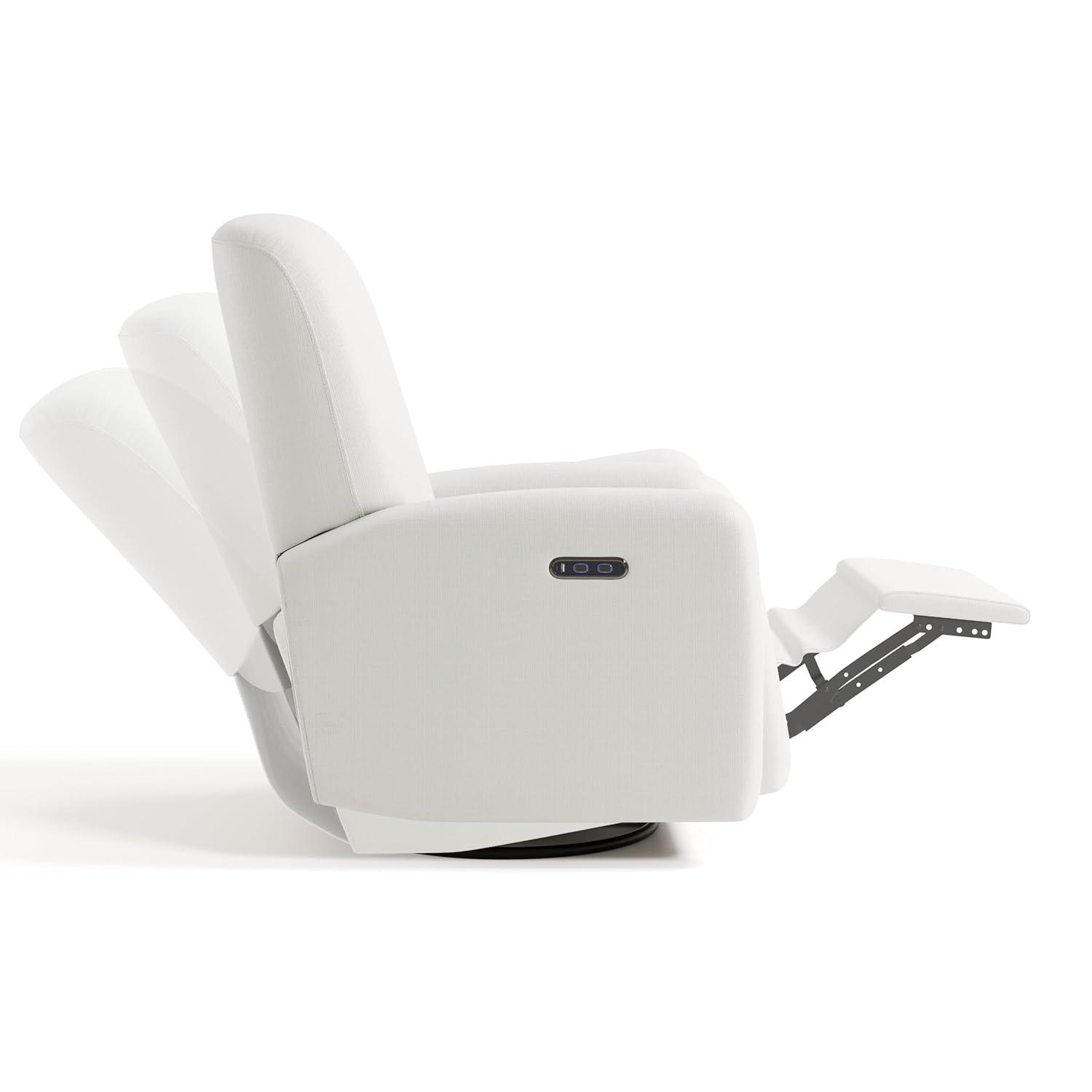 imageGraco Bellwood Power Recliner Swivel Glider Dune Basketweave Electronic Power Recliner for Nursery Includes DualUSB Charging Port for USBA ampamp USBC Glider Rocking Chair with Full ReclineIvory