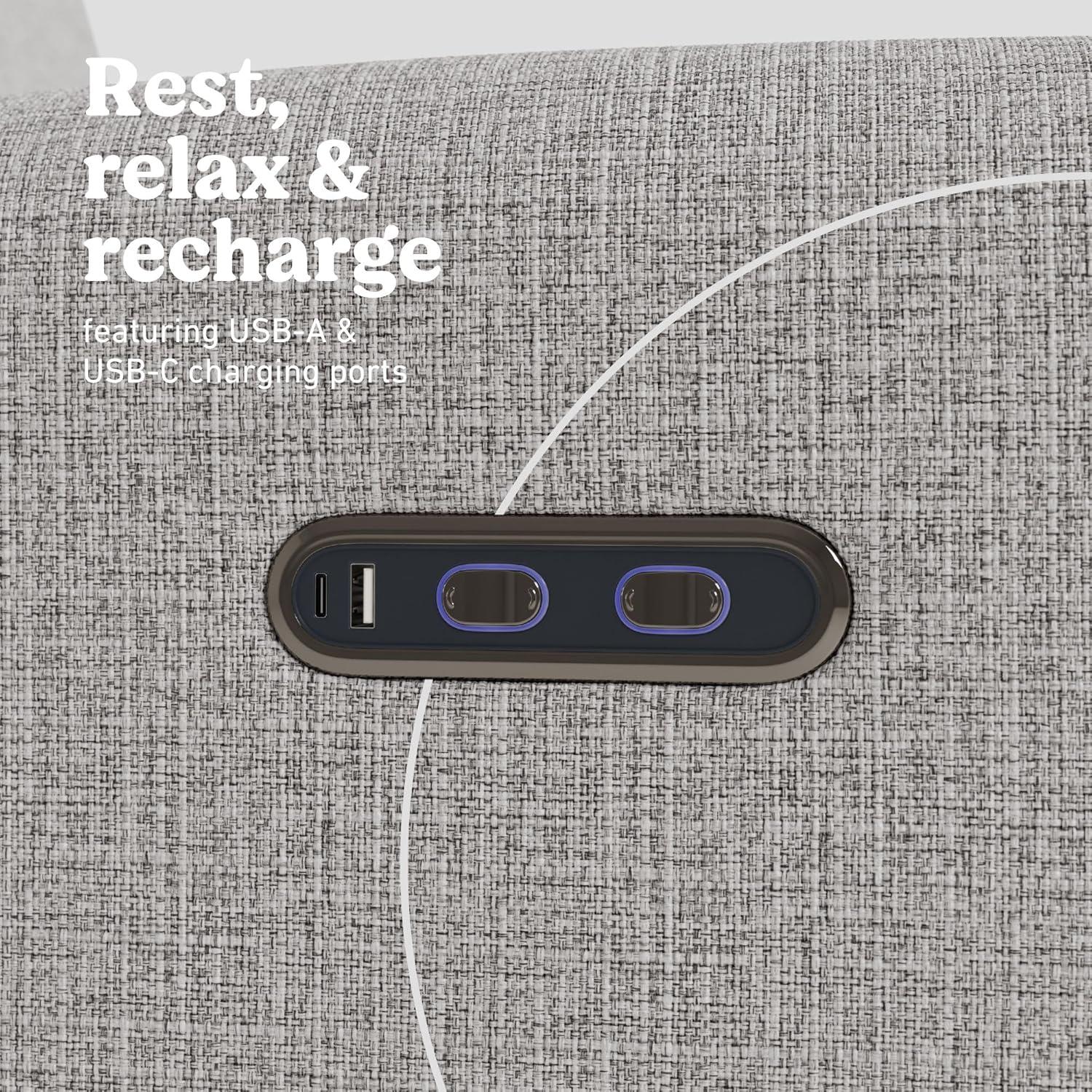 imageGraco Bellwood Power Recliner Swivel Glider Dune Basketweave Electronic Power Recliner for Nursery Includes DualUSB Charging Port for USBA ampamp USBC Glider Rocking Chair with Full ReclineSteel