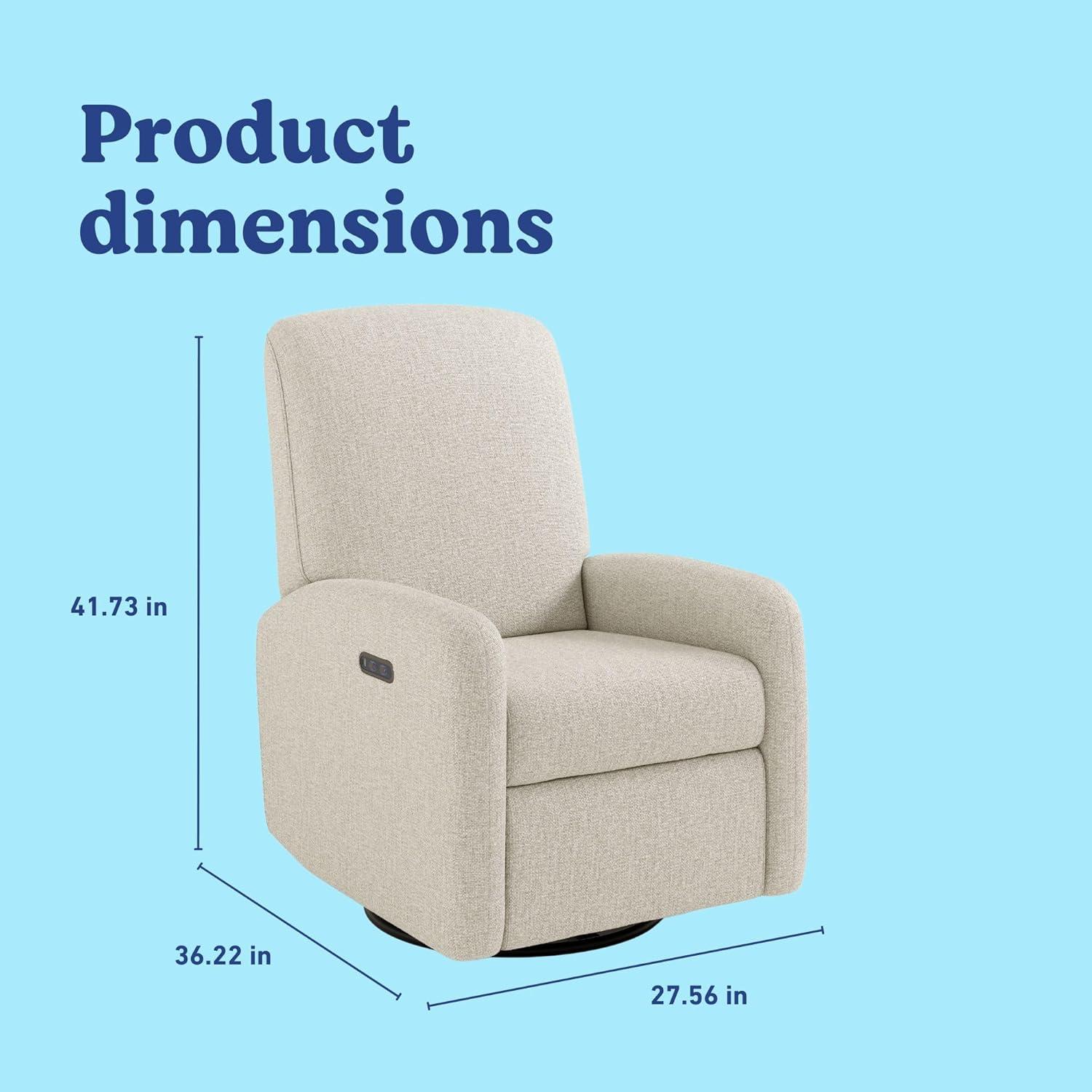 imageGraco Bellwood Power Recliner Swivel Glider Dune Basketweave Electronic Power Recliner for Nursery Includes DualUSB Charging Port for USBA ampamp USBC Glider Rocking Chair with Full ReclineDune
