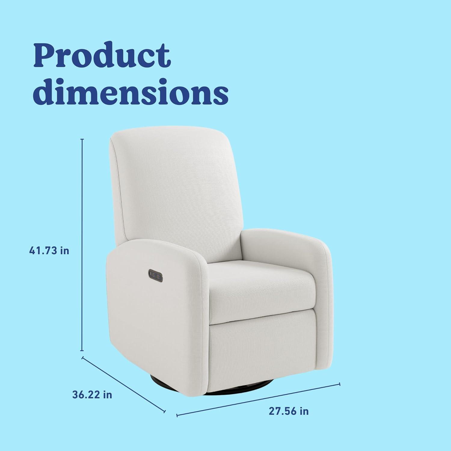 imageGraco Bellwood Power Recliner Swivel Glider Dune Basketweave Electronic Power Recliner for Nursery Includes DualUSB Charging Port for USBA ampamp USBC Glider Rocking Chair with Full ReclineIvory