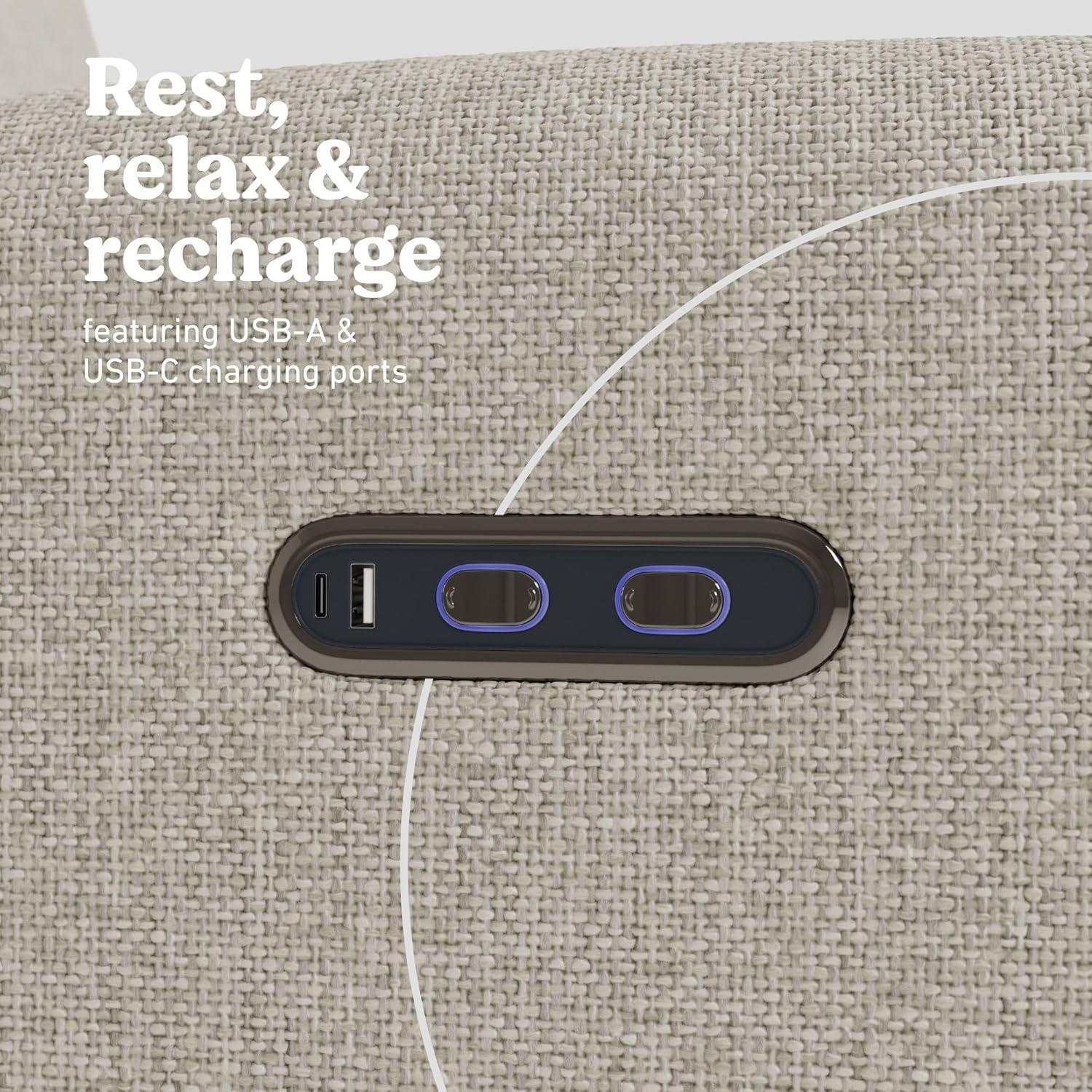 imageGraco Bellwood Power Recliner Swivel Glider Dune Basketweave Electronic Power Recliner for Nursery Includes DualUSB Charging Port for USBA ampamp USBC Glider Rocking Chair with Full ReclineDune