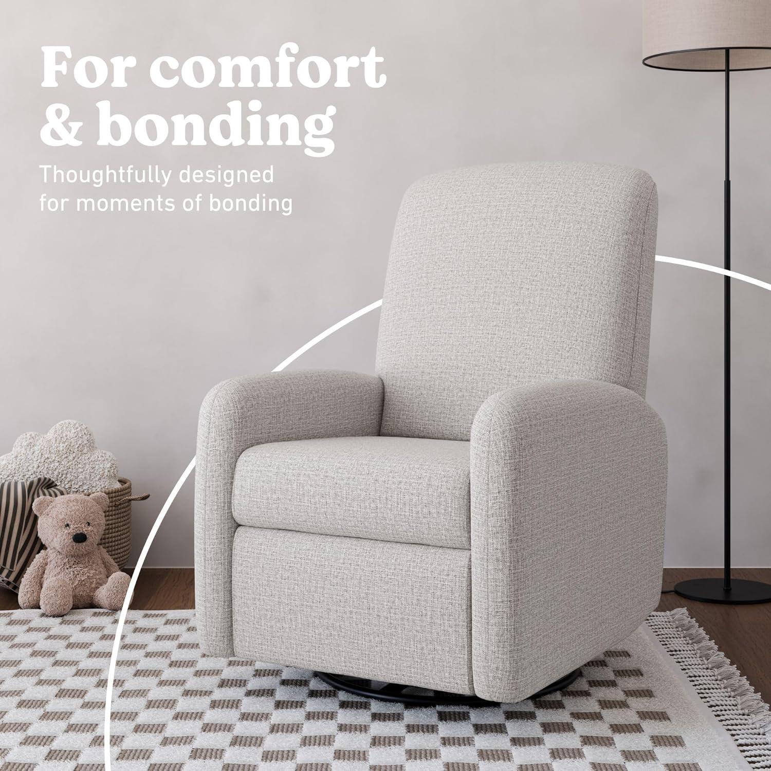 imageGraco Bellwood Power Recliner Swivel Glider Dune Basketweave Electronic Power Recliner for Nursery Includes DualUSB Charging Port for USBA ampamp USBC Glider Rocking Chair with Full ReclineSteel