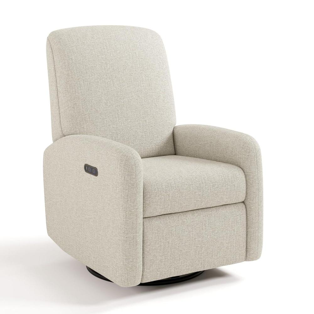 imageGraco Bellwood Power Recliner Swivel Glider Dune Basketweave Electronic Power Recliner for Nursery Includes DualUSB Charging Port for USBA ampamp USBC Glider Rocking Chair with Full ReclineDune