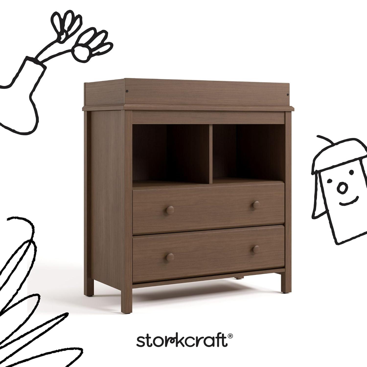 imageStorkcraft Alpine 6Drawer Dresser Driftwood  GREENGUARD Gold Certified Brown Dresser for Bedroom Kids ampamp Nursery Storage Drawers Safety Interlocking Drawers PreInstalled Tracks Kids BedroomHazelnut