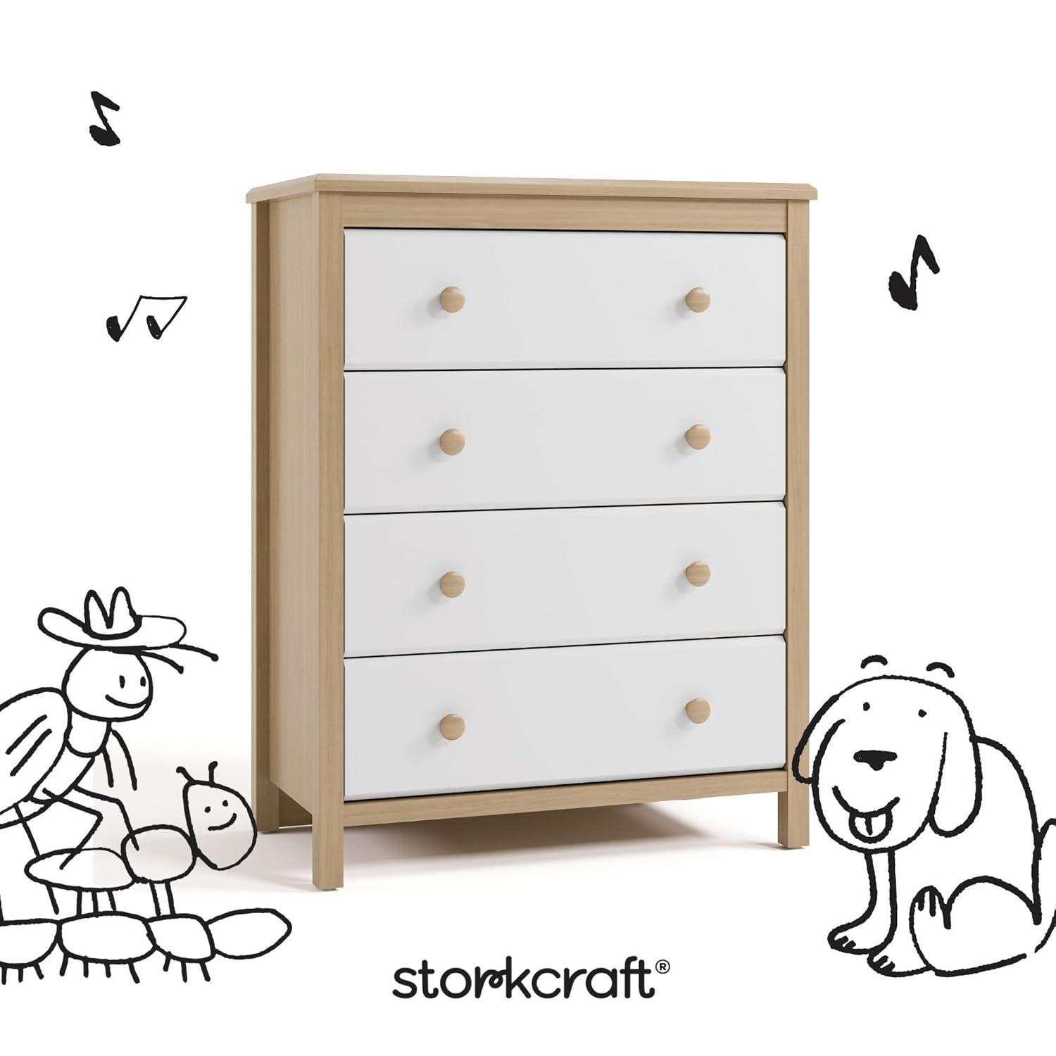 imageStorkcraft Alpine 6Drawer Dresser Driftwood  GREENGUARD Gold Certified Brown Dresser for Bedroom Kids ampamp Nursery Storage Drawers Safety Interlocking Drawers PreInstalled Tracks Kids BedroomDriftwood With White