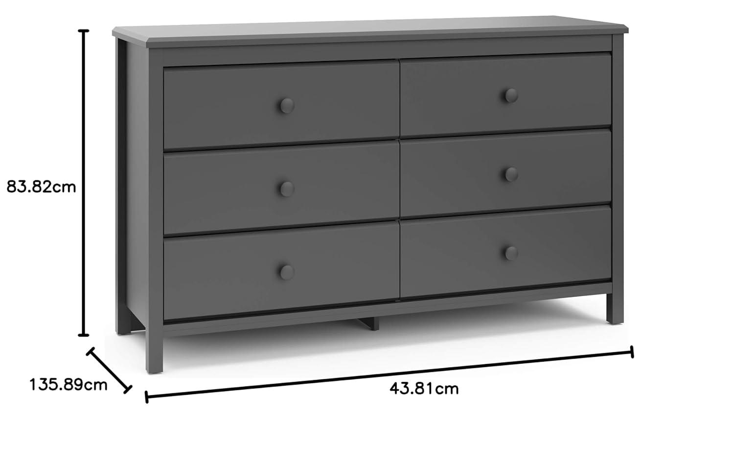 imageStorkcraft Alpine 6Drawer Dresser Driftwood  GREENGUARD Gold Certified Brown Dresser for Bedroom Kids ampamp Nursery Storage Drawers Safety Interlocking Drawers PreInstalled Tracks Kids BedroomGrey