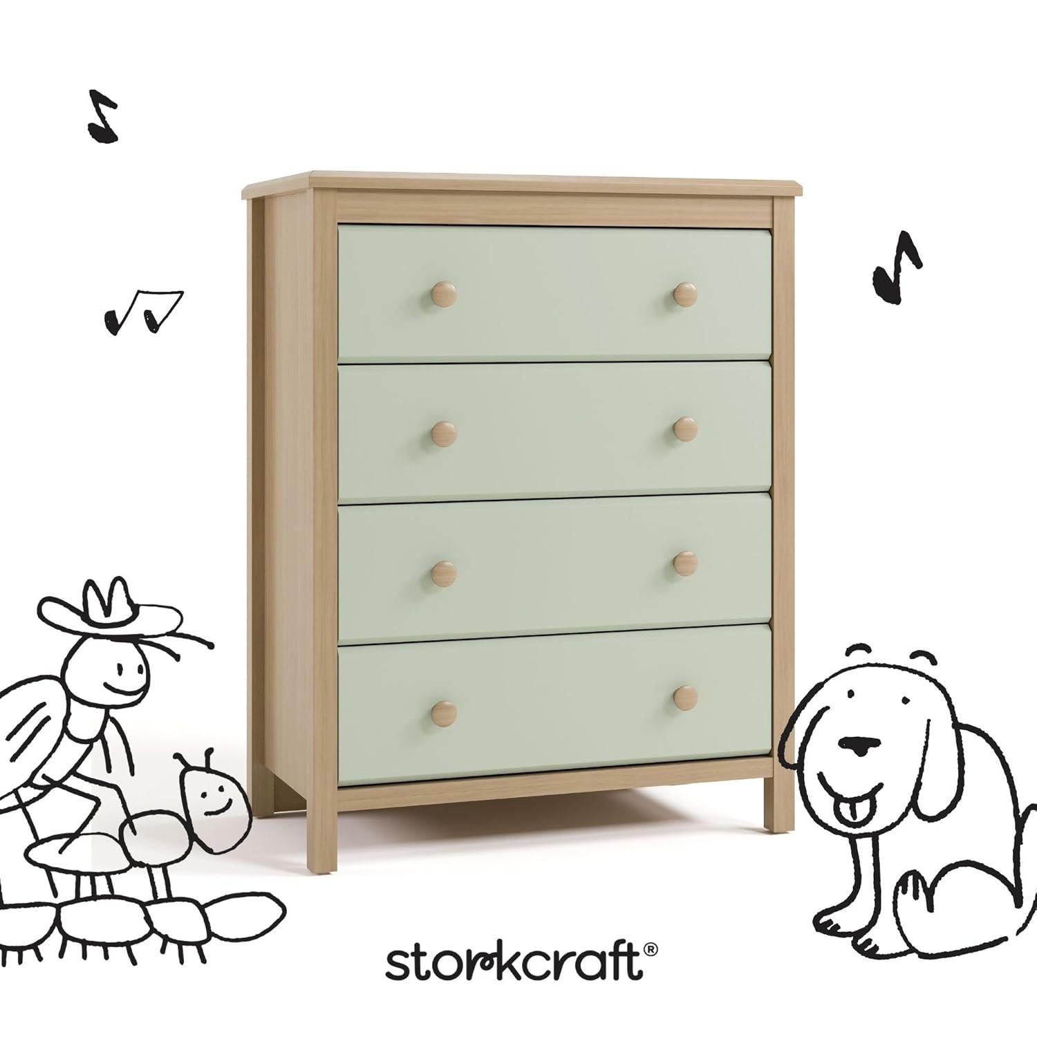imageStorkcraft Alpine 6Drawer Dresser Driftwood  GREENGUARD Gold Certified Brown Dresser for Bedroom Kids ampamp Nursery Storage Drawers Safety Interlocking Drawers PreInstalled Tracks Kids BedroomDriftwood With Sage