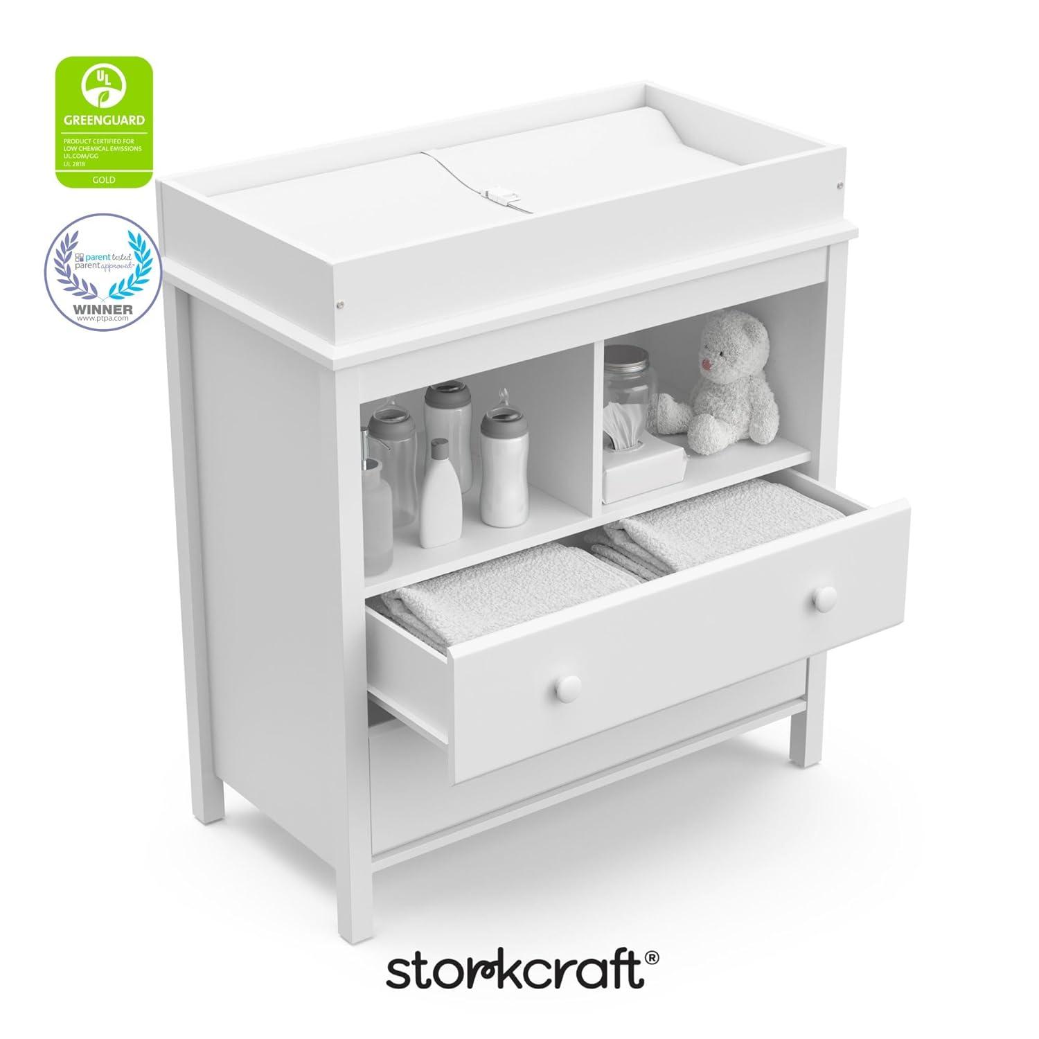 imageStorkcraft Alpine 6Drawer Dresser Driftwood GREENGUARD Gold Certified Brown Dresser for Bedroom Kids ampamp Nursery Storage Drawers Safety Interlocking Drawers PreInstalled Tracks Kids BedroomWhite