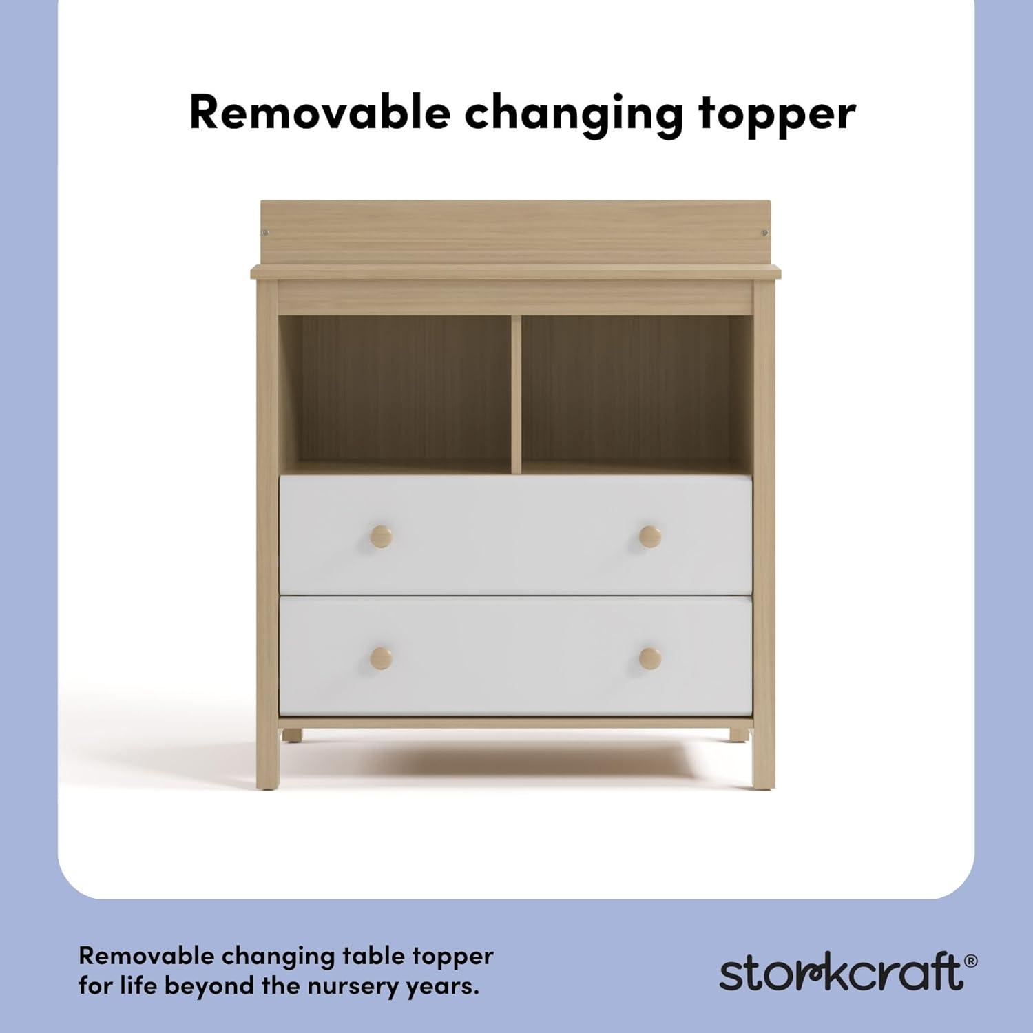 imageStorkcraft Alpine 6Drawer Dresser Driftwood GREENGUARD Gold Certified Brown Dresser for Bedroom Kids ampamp Nursery Storage Drawers Safety Interlocking Drawers PreInstalled Tracks Kids BedroomWhite With Driftwood