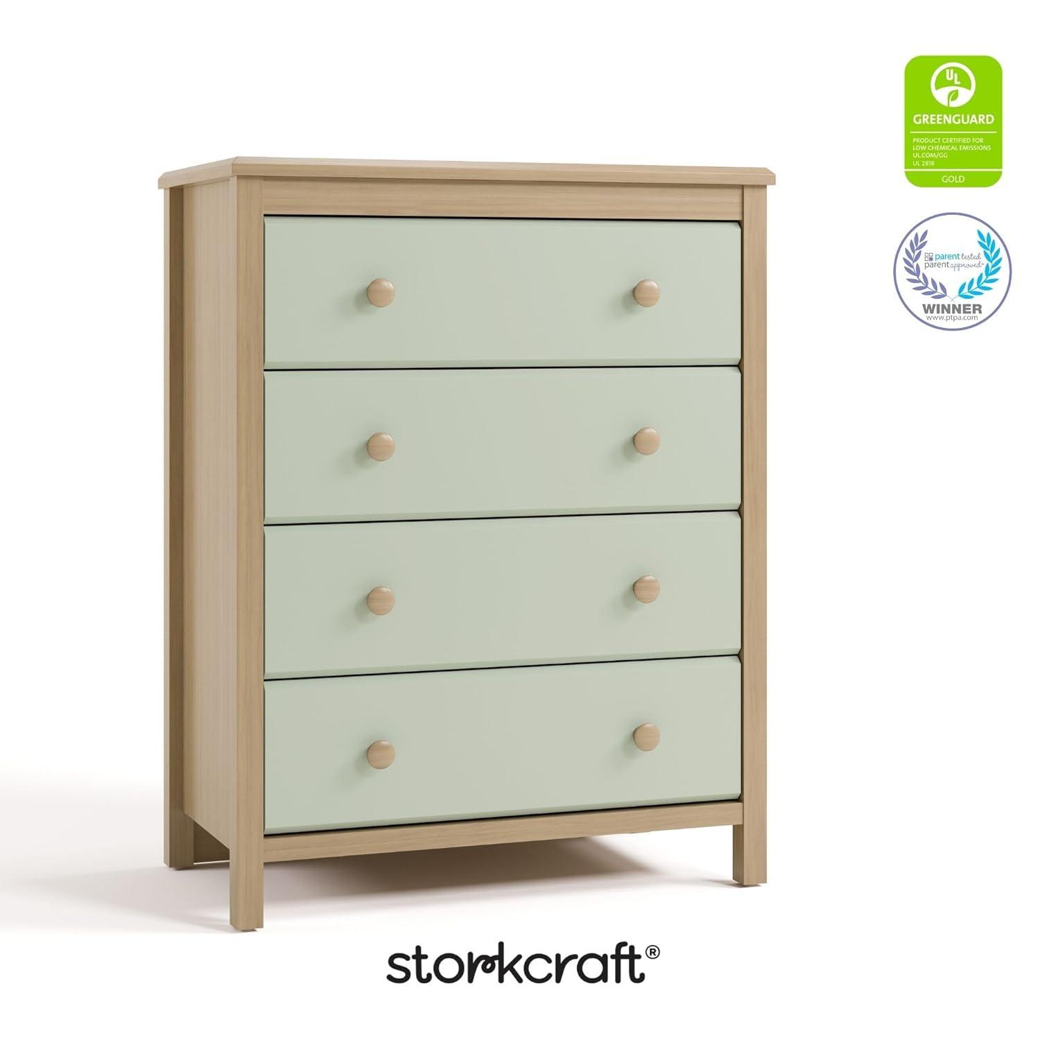 imageStorkcraft Alpine 6Drawer Dresser Driftwood  GREENGUARD Gold Certified Brown Dresser for Bedroom Kids ampamp Nursery Storage Drawers Safety Interlocking Drawers PreInstalled Tracks Kids BedroomDriftwood With Sage