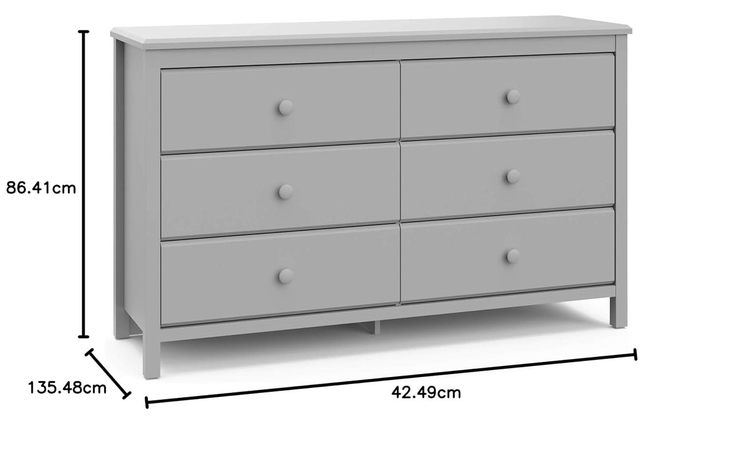 imageStorkcraft Alpine 6Drawer Dresser Driftwood  GREENGUARD Gold Certified Brown Dresser for Bedroom Kids ampamp Nursery Storage Drawers Safety Interlocking Drawers PreInstalled Tracks Kids BedroomPebble Gray