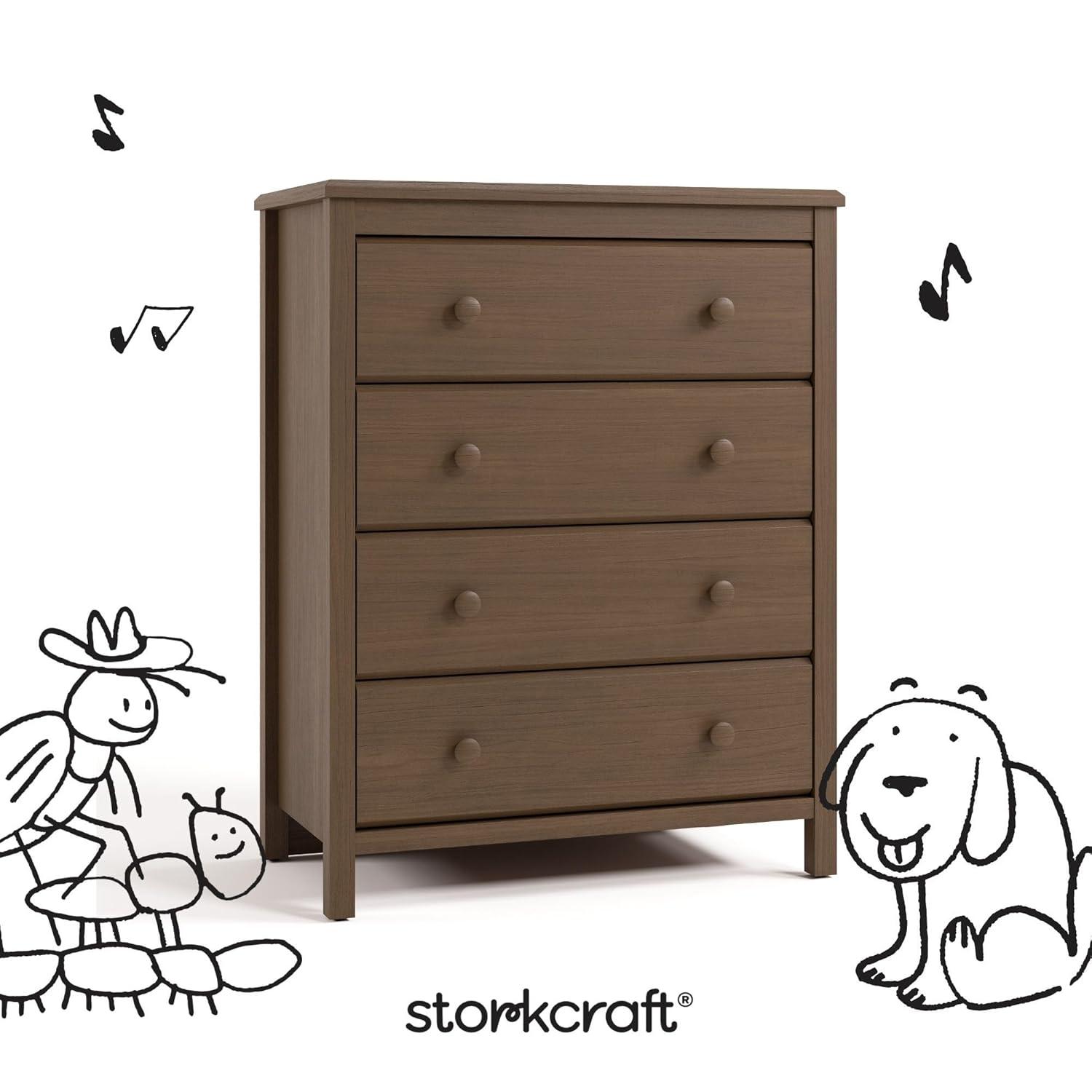 imageStorkcraft Alpine 6Drawer Dresser Driftwood  GREENGUARD Gold Certified Brown Dresser for Bedroom Kids ampamp Nursery Storage Drawers Safety Interlocking Drawers PreInstalled Tracks Kids BedroomHazelnut