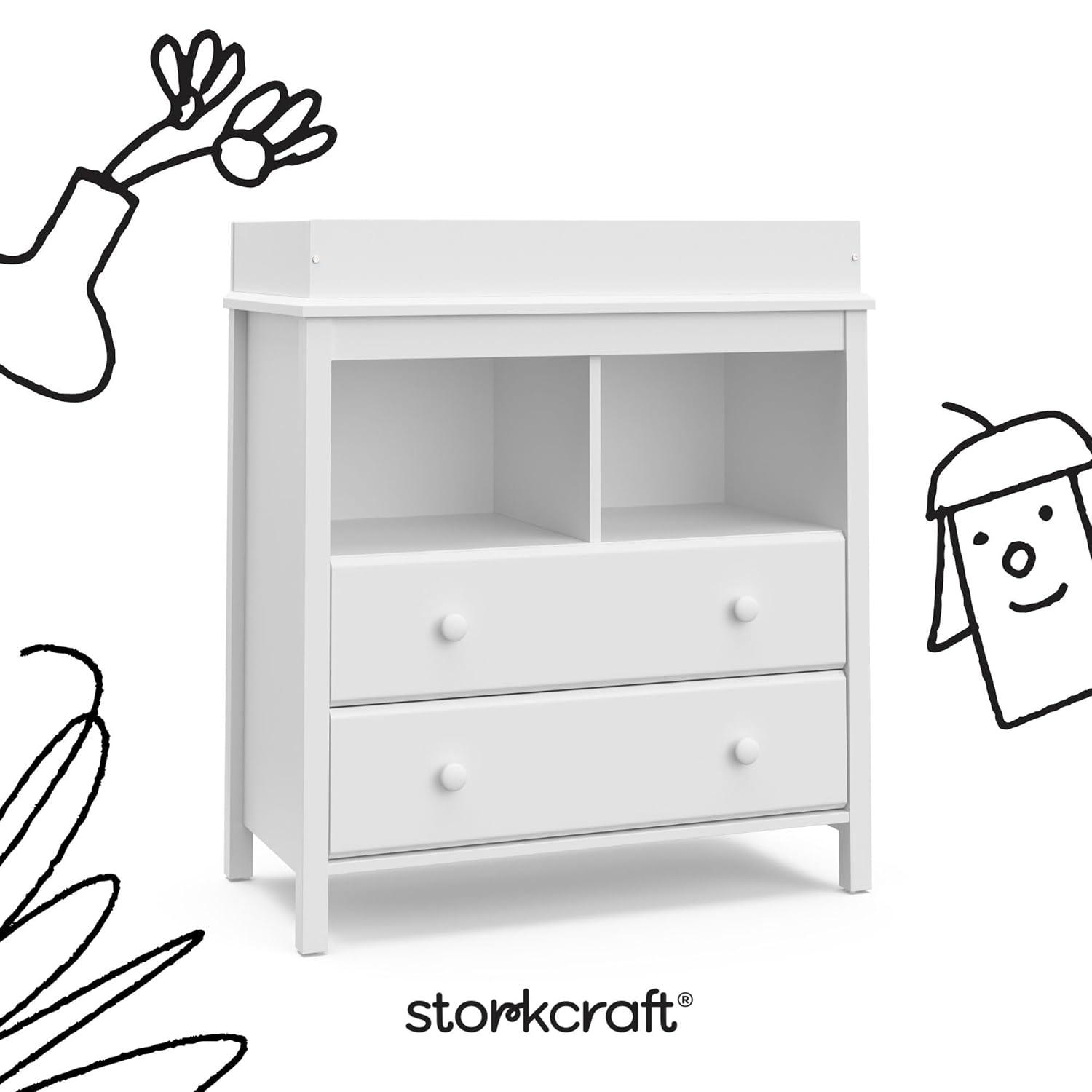 imageStorkcraft Alpine 6Drawer Dresser Driftwood GREENGUARD Gold Certified Brown Dresser for Bedroom Kids ampamp Nursery Storage Drawers Safety Interlocking Drawers PreInstalled Tracks Kids BedroomWhite