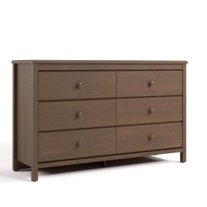 Storkcraft Alpine 6-Drawer Dresser (Driftwood) – GREENGUARD Gold Certified, Brown Dresser for Bedroom, Kids & Nursery Storage Drawers, Safety Interlocking Drawers, Pre-Installed Tracks, Kids Bedroom(Hazelnut)